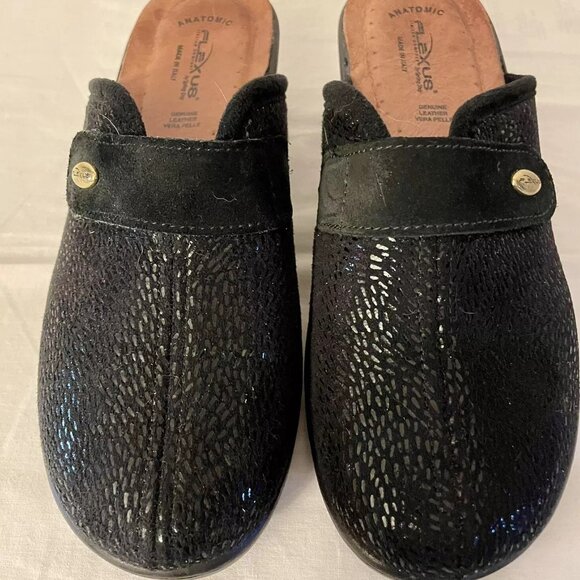 Flexus By Spring Step Italy Vera Pelle Slip On Slides Size - 9.5-10 USA. Black - Picture 1 of 11